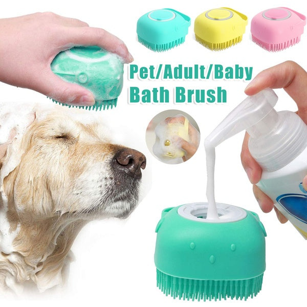 "Pet Spa in Your Hand – Silicone Shampoo Brush for Easy Bath Time"