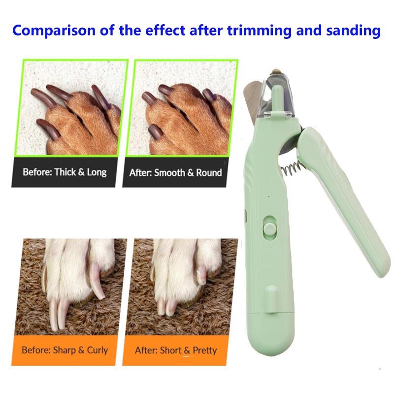 "Safe & Stylish: 2-in-1 Pet Nail Cutter with LED for Dogs and Cats"